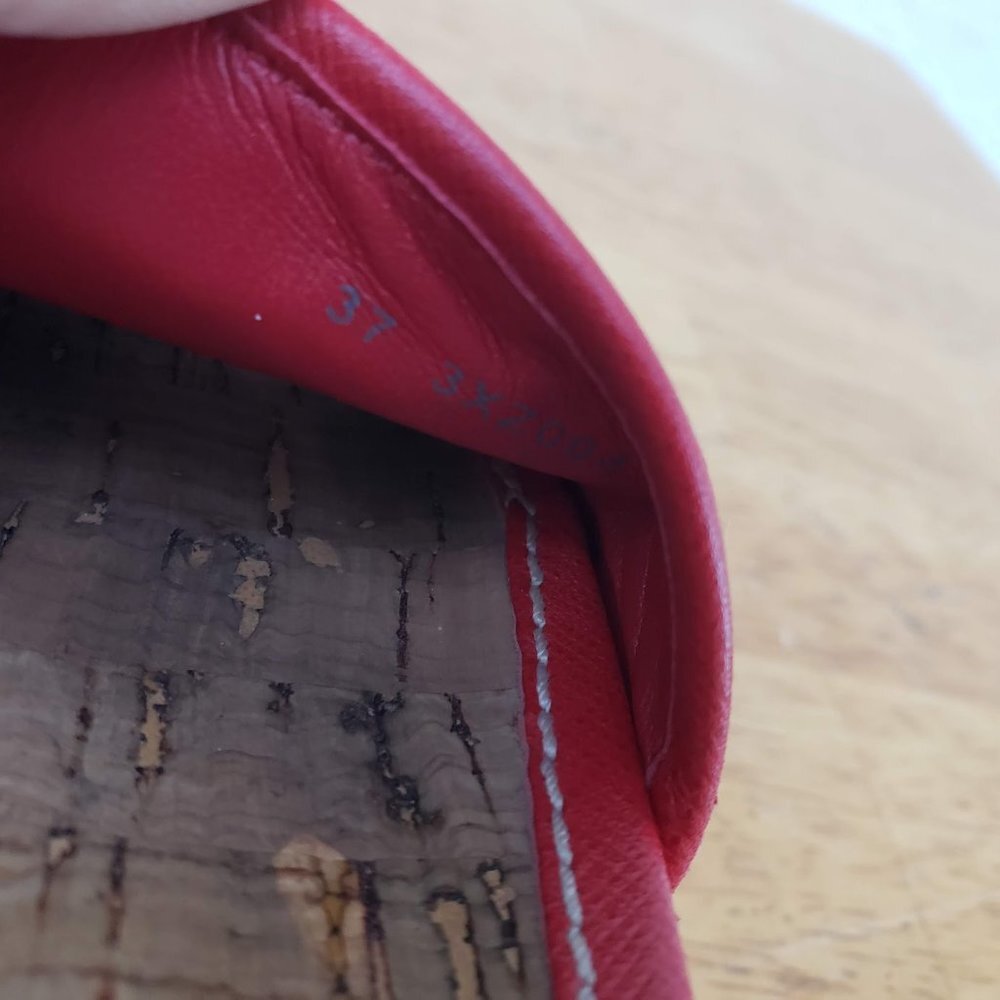 Prada Y2k Red And Cork Platform Slip On Sandals - image 8